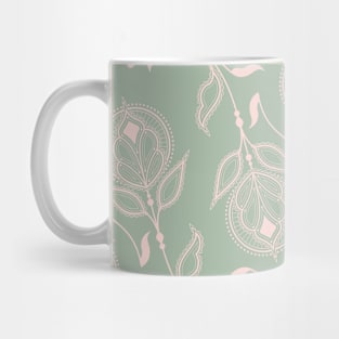 Sage and Blush Medallion Paisley Mug